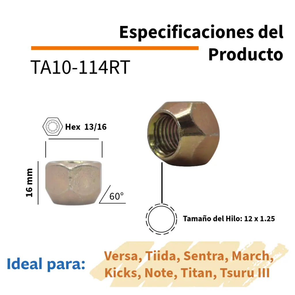 Especificaciones Tuercas TA10-114RT.webp