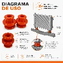 goma-soporte-radiador-inferior-poliuretano-naranja-nissan-tsuru-i-ii-diagrama de uso.webp