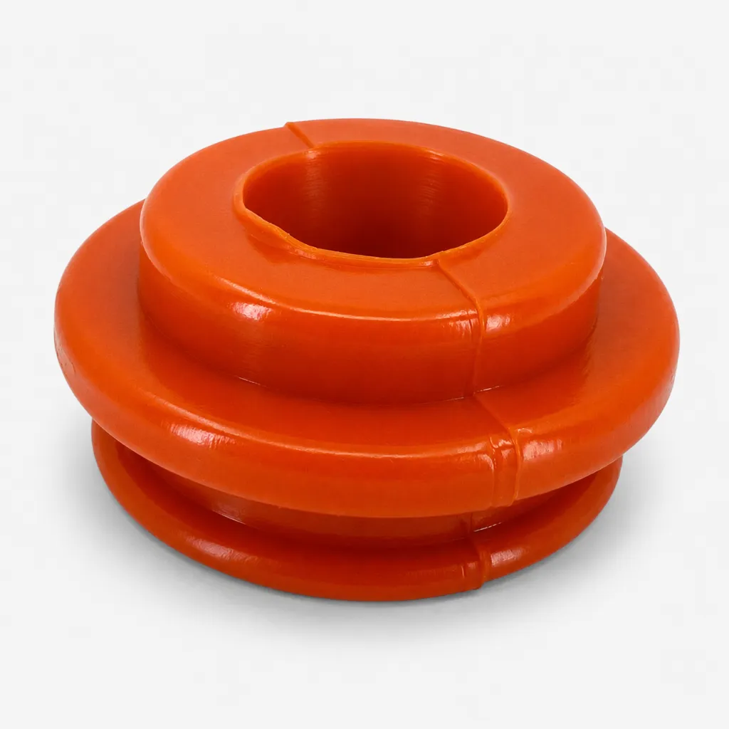 goma-radiador-poliuretano-naranja-perfil-escalonado-chevrolet.webp