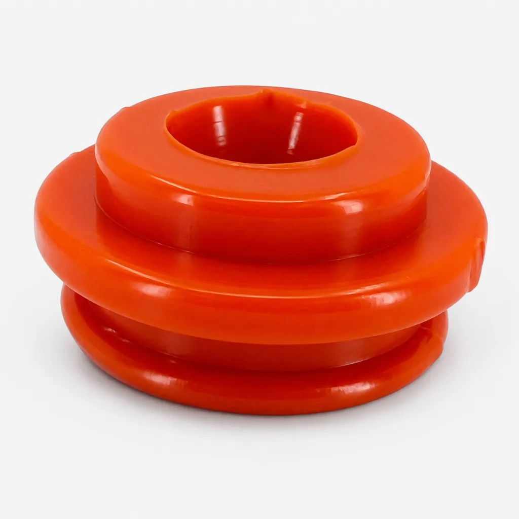 goma-radiador-poliuretano-naranja-perfil-escalonado-chevrolet.webp
