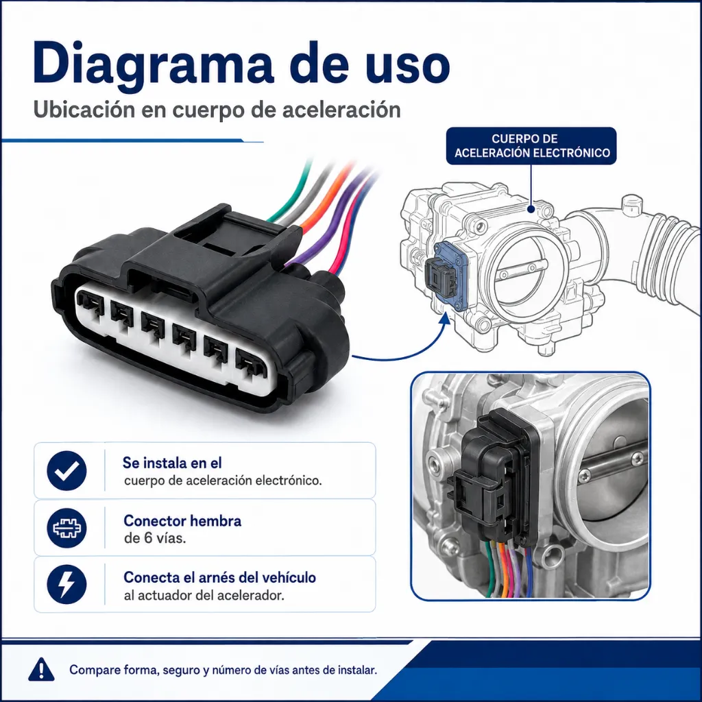 conector-cuerpo-aceleracion-6-terminales-nissan-tiida-sentra-versa-march-yazaki-090ii-aftermarket.webp