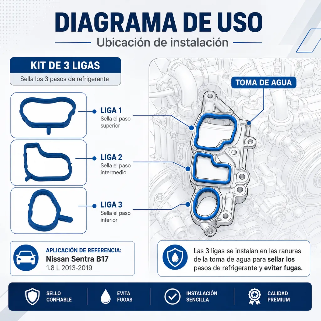 kit-3-ligas-toma-agua-nissan-sentra-b17-1-8l-mra8de-2013-2019-hule-azul.webp