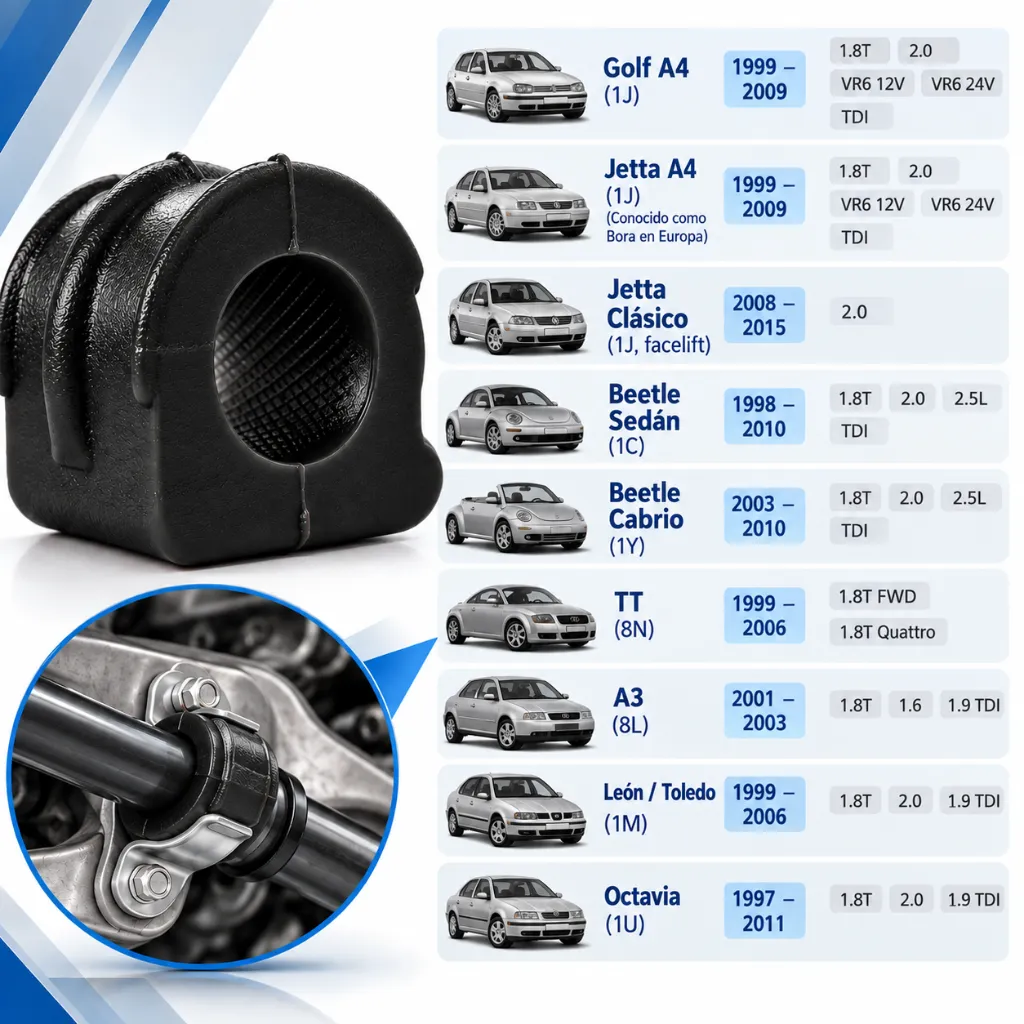 comparativa-buje-hule-vs-poliuretano-naranja-vw-jetta-golf.webp