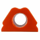 Buje triangular naranja sobre fondo blanco.webp
