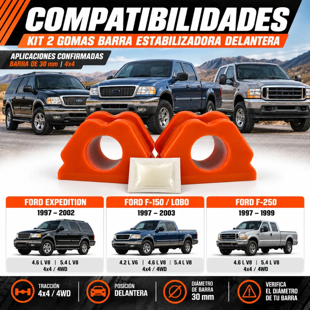 Compatibilidad Ford_ Kit Barra Estabilizadora 4x4.webp
