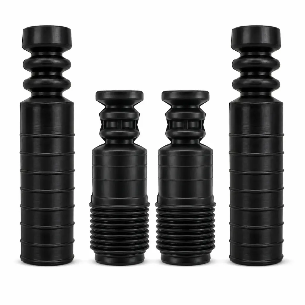 Kit de 4 Rebotes y Cubre Polvos Delantero y Trasero Amortiguador March (2011-2026), Cube (2009-2014), Kicks (2018-2025)