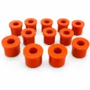Juego de 12 Bujes de Muelle Poliuretano Naranja 5/8″ Nissan 720 (1980–1986) y D21 (1986–1997)