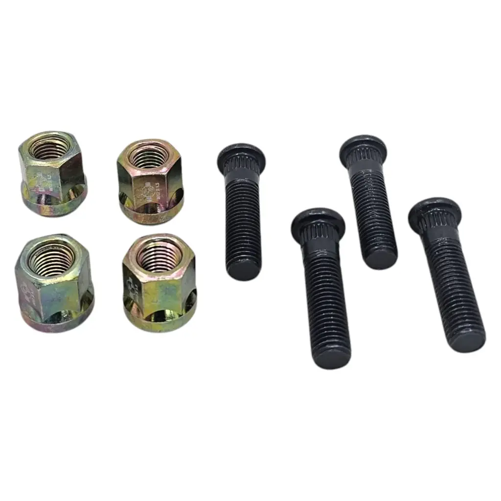 [TA60-401RT (4) / BR10-081RP (4)] Kit 4 Tuercas y 4 Birlos para Aveo, Spark, Beat y Sonic