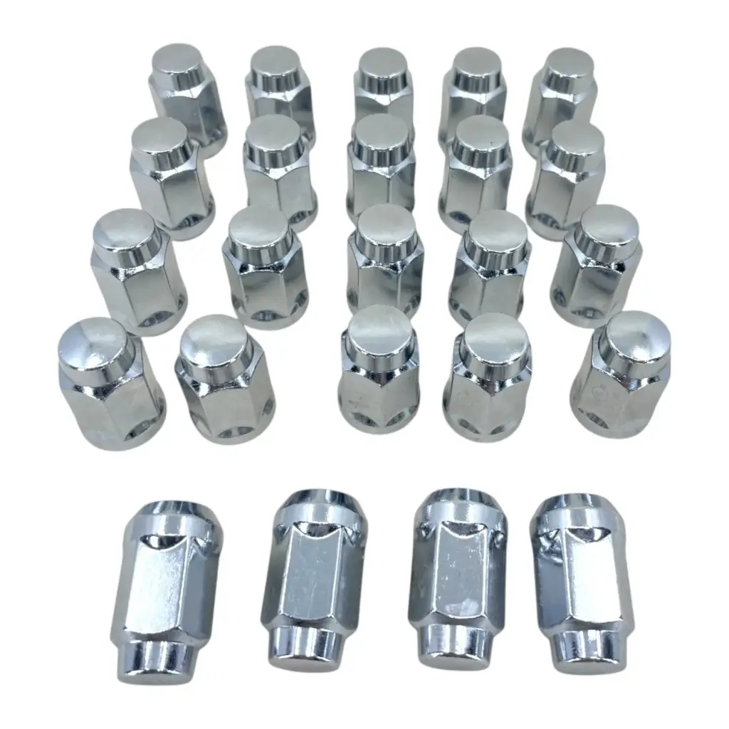 [TA30-267RC (24)] Juego de 24 Tuercas Cromadas M12-1.25 HEX 19 mm x 35 mm para Camionetas Nissan