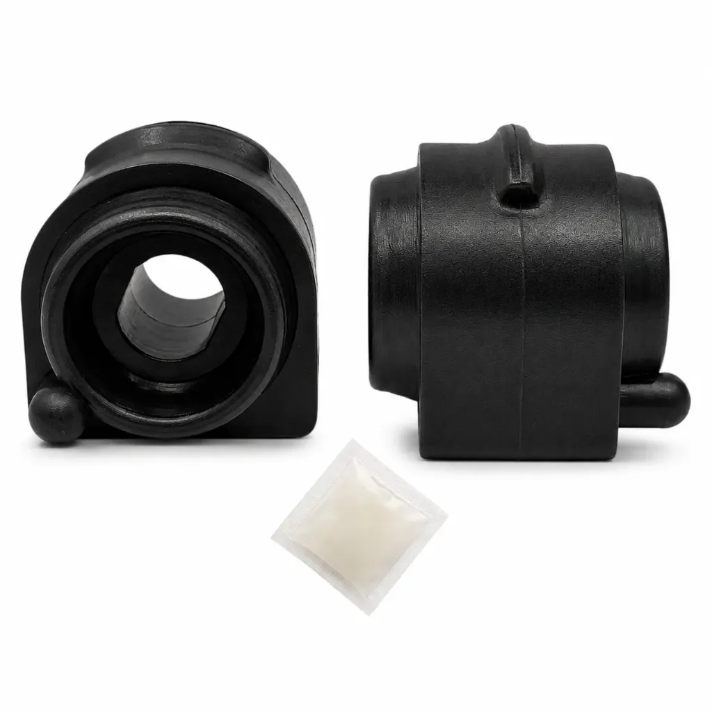 [965-ZBFOCTR18N] Kit 2 Gomas Barra Estabilizadora Trasera Negro Poliuretano — Mazda 3 (2010-2013)