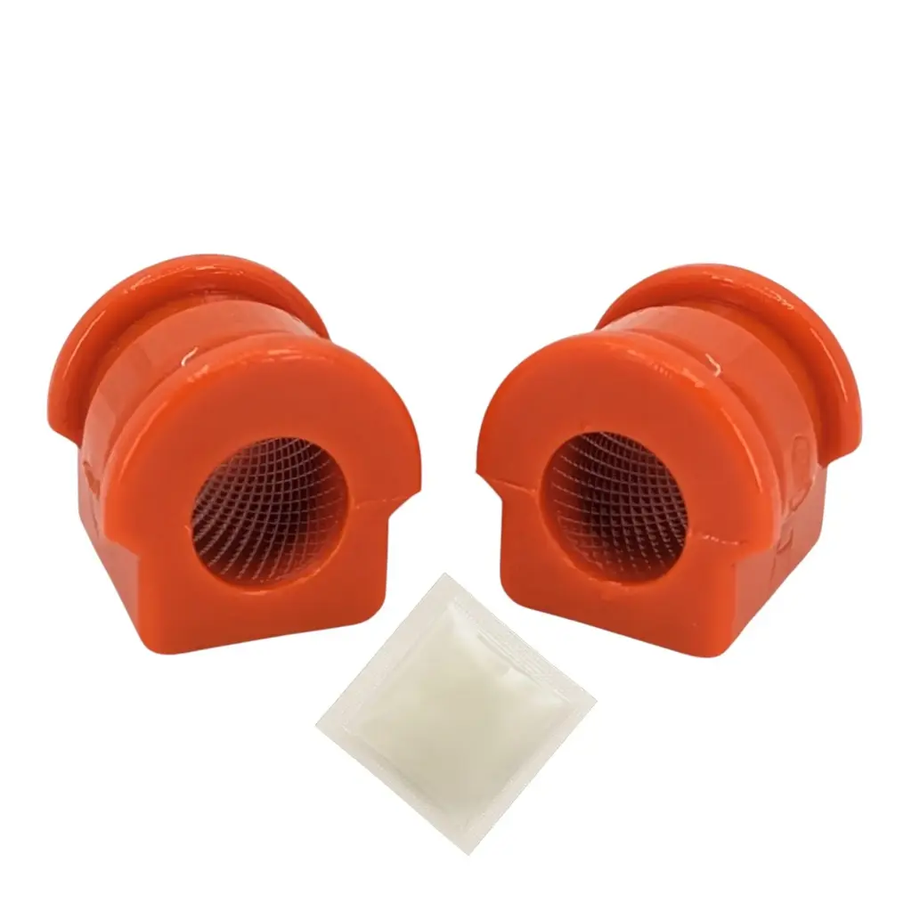 Kit 2 Gomas Barra Estabilizadora Delantera Poliuretano Naranja 18 mm — Seat Ibiza 6L 2002-2008 / Córdoba 2002-2008 / Ibiza 6J 2009-2015