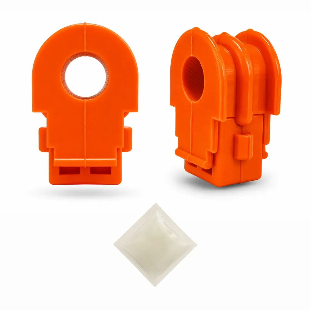 Bushing Barra Estabilizadora Delantera Nissan Sentra B17 SR Turbo / Nismo 2016-2019 Naranja Poliuretano — Kit 2 piezas