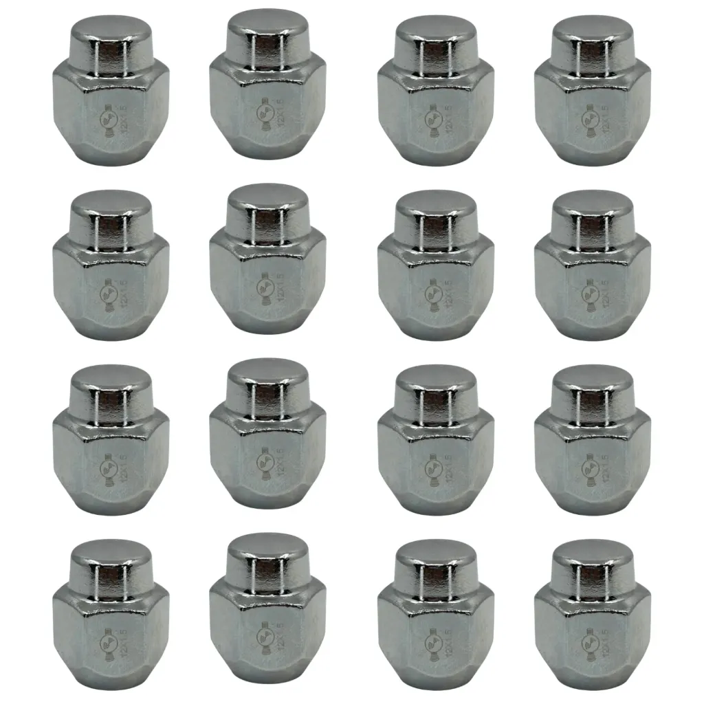 [TA30-321RC (16)] Kit 16 Tuercas Cromadas M12x1.5 Hex 21 – Compatibles con Kia y Hyundai (Rin 4 Birlos)