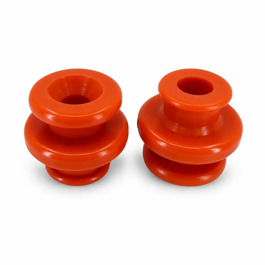 Kit 2 pzas Goma Soporte Radiador Inferior Poliuretano Naranja Nissan Tsuru I 1984-1987 / Tsuru II 1988-1991