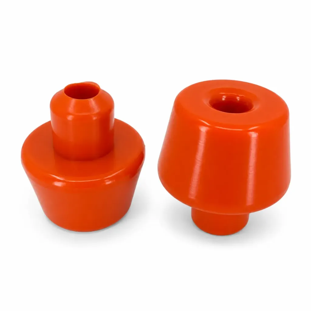 Kit 2 Gomas Soporte Superior Radiador Poliuretano Naranja Nissan Platina 2002-2010 / Renault Clio II 2002-2010 / Renault Kangoo 2004-2012