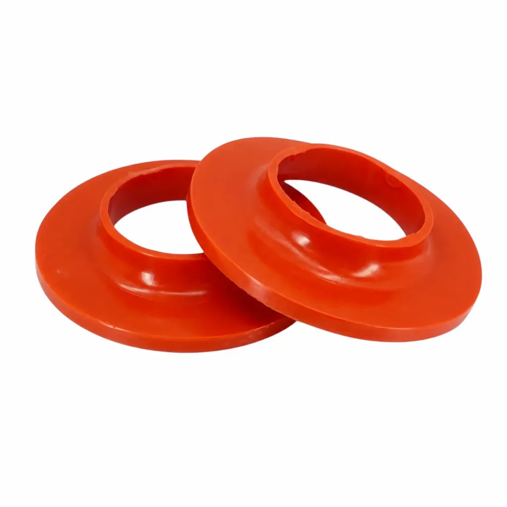 Aumento Resorte Helicoidal Superior Trasero — Ford Mustang 1983-2004 | Poliuretano Naranja | Ø 47 mm int. / 95 mm ext. / 17 mm alt.