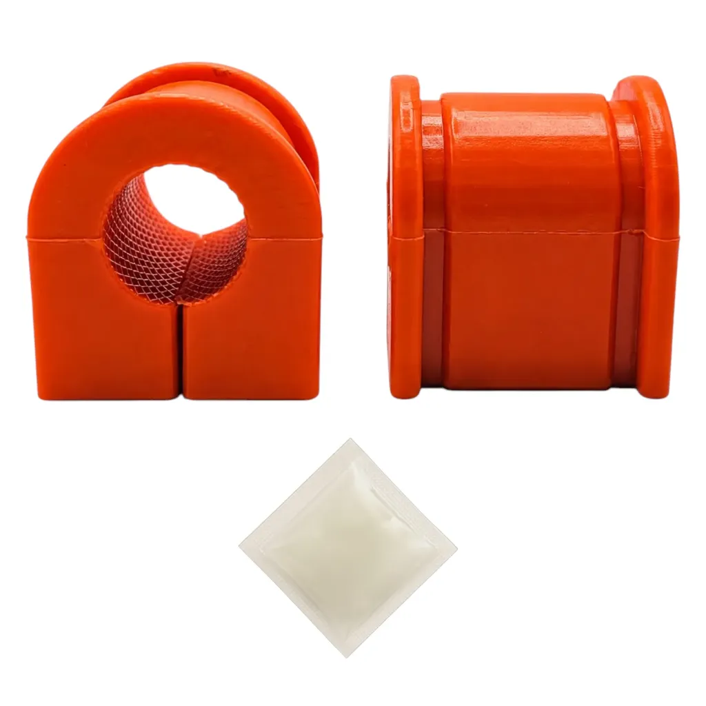 Kit de 2 Gomas Barra Estabilizadora Trasera Nissan Frontier 1999-2004 / Xterra 2000-2004 Poliuretano Naranja — Ø 19 mm