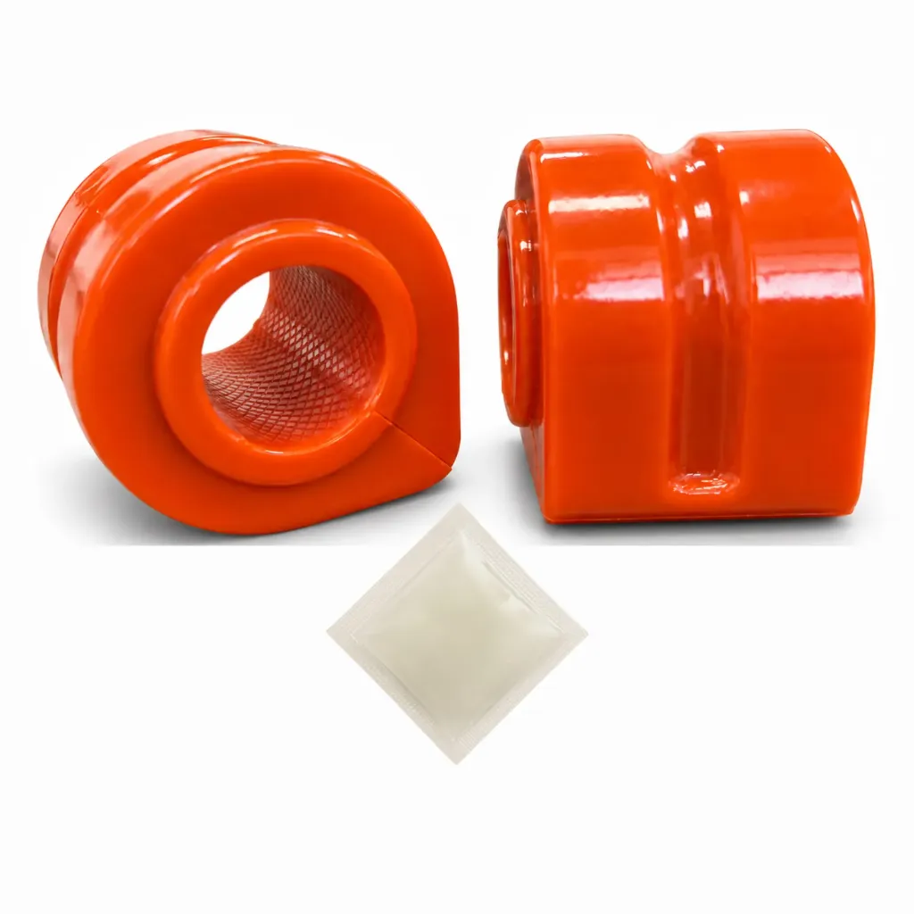 [965-BAVOE] Bushing Barra Estabilizadora Delantera Chrysler Voyager Grand Voyager Town & Country Dodge Caravan Grand Caravan 1996-2000 Naranja Poliuretano — Kit 2 Piezas