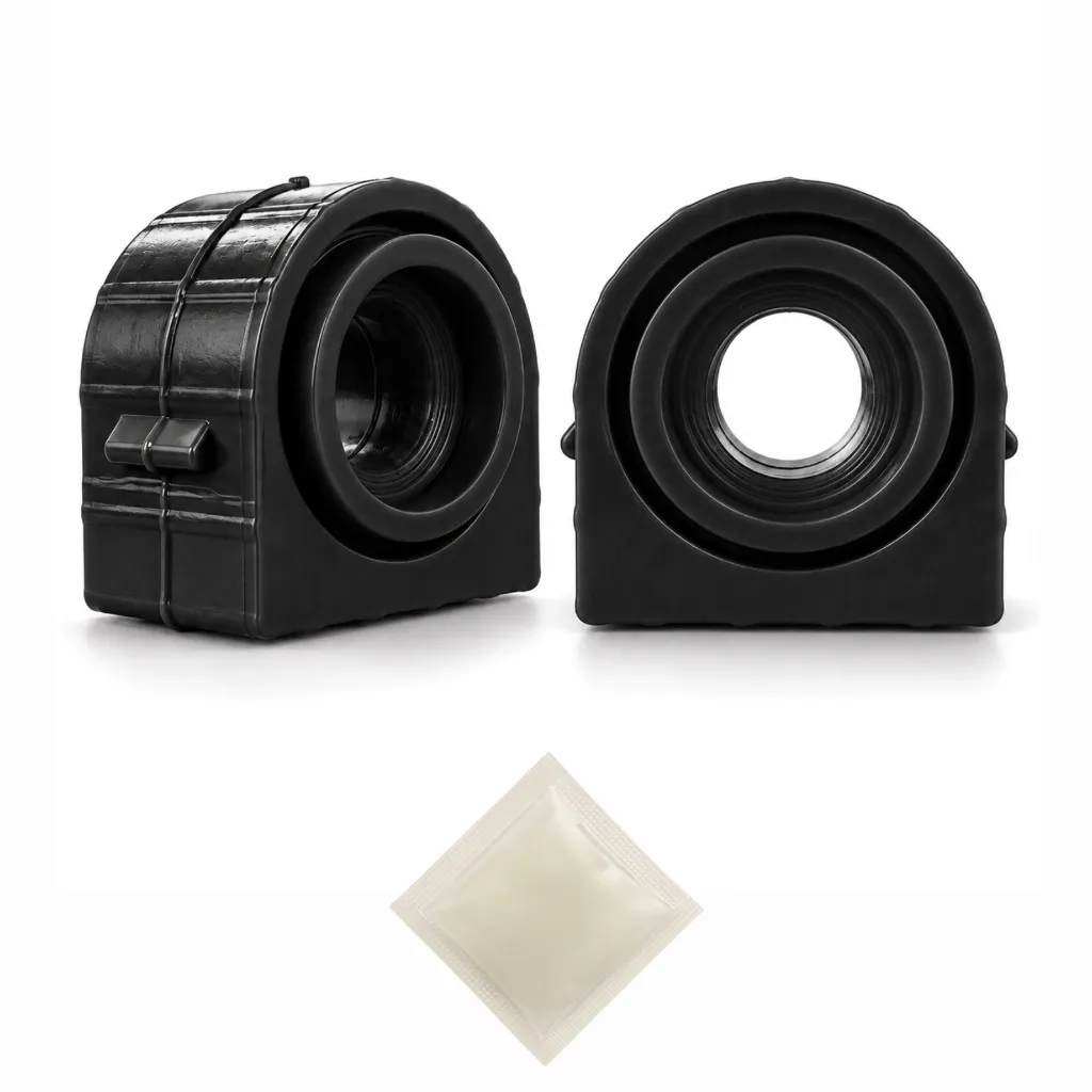 [964-BABORAN] Kit 2 Gomas Barra Estabilizadora Delantera- Volkswagen Bora, Jetta, Golf, Passat, Tiguan, Beetle, Jetta Clásico, Golf A4 / Audi A3, TT. Poliuretano Negro