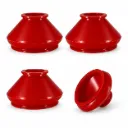 Kit 4 Cubrepolvos Rótula y Terminal de Dirección 5/8" (15.9 mm) — Poliuretano Rojo — Uso Universal para Autos, SUV, Pick-up y Camionetas
