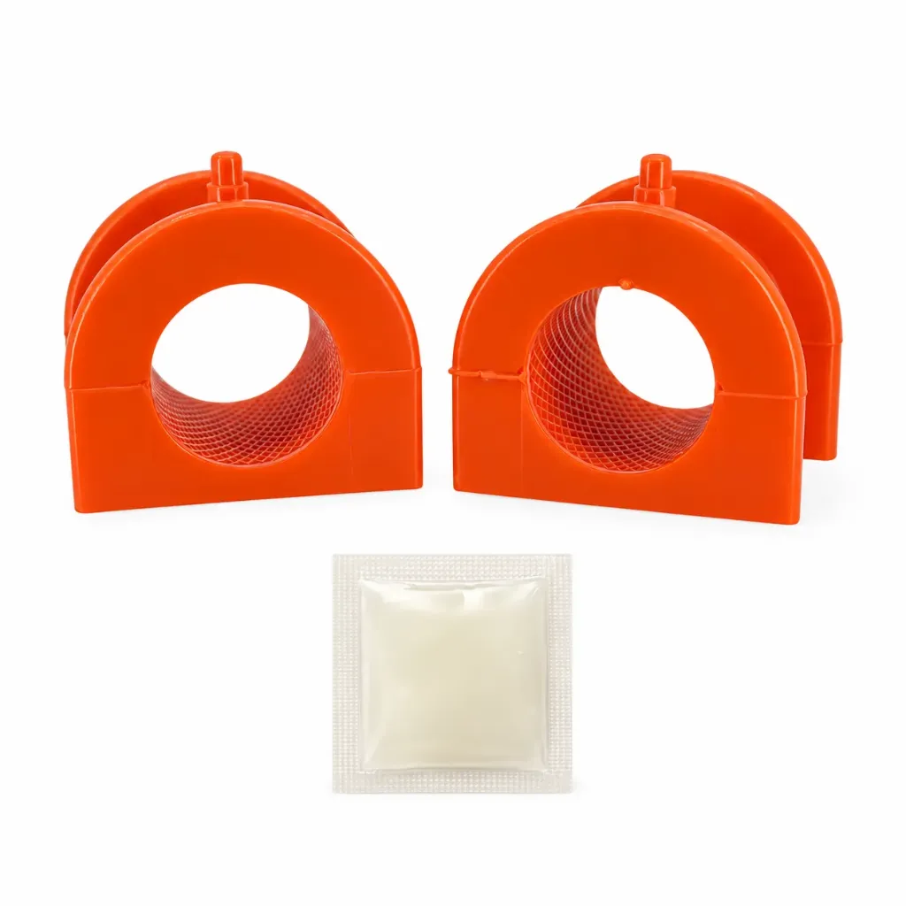 [965-ZBOTLDR] Kit 2 Gomas Barra Estabilizadora Delantera Mitsubishi Lancer Evolution X 25.75mm | OEM MR554095 | FEBEST MSB-CS5WF | Poliuretano Naranja