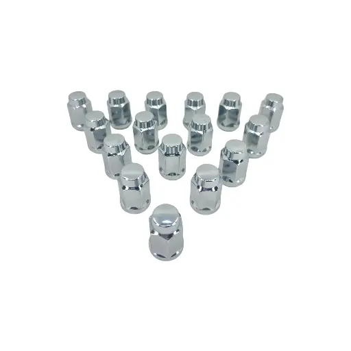 [TA30-215RC (16)] 16 Tuercas Cromadas Solidas Chevrolet Spark Beat Aveo Onix